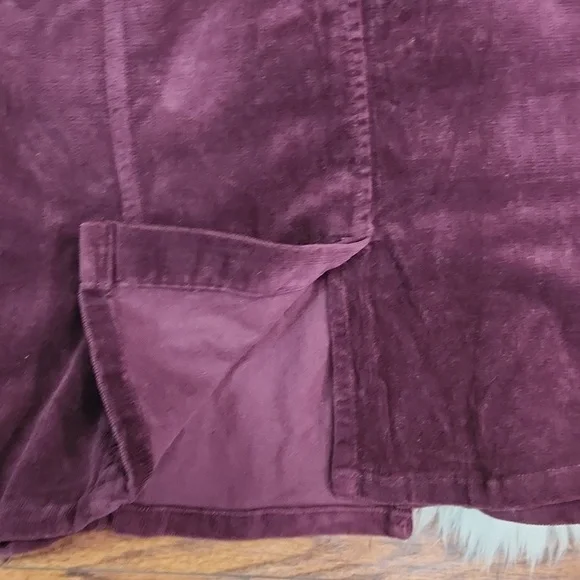 Y2K First Kiss Plum Corduroy Flared Midi Skirt - Picture 5 of 5